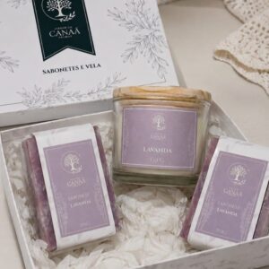 Kit Presente Lavanda – Sabonetes e Vela Aromática